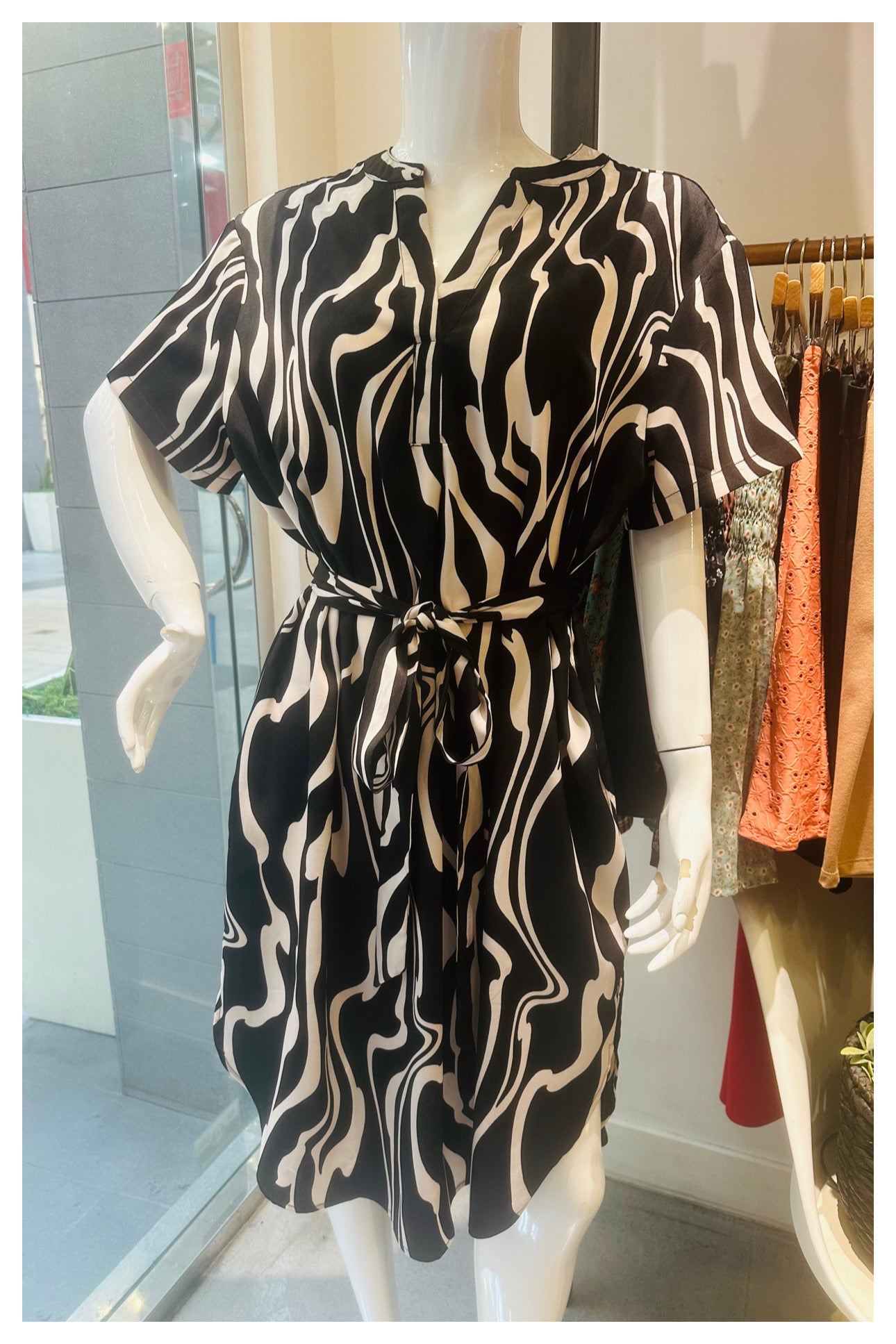 Plus Size Marble Shirt Midi Dress