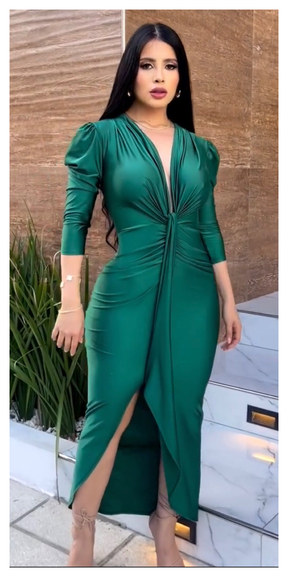 Open Front Long Dress