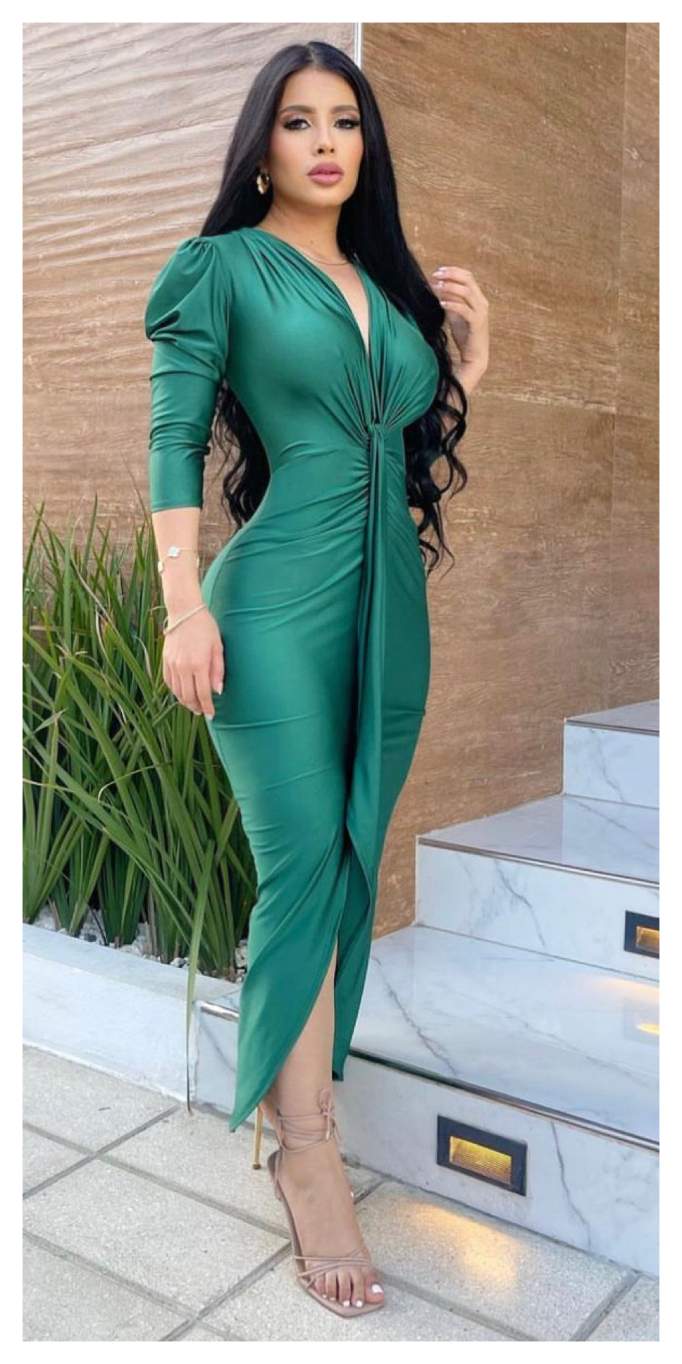 Open Front Long Dress