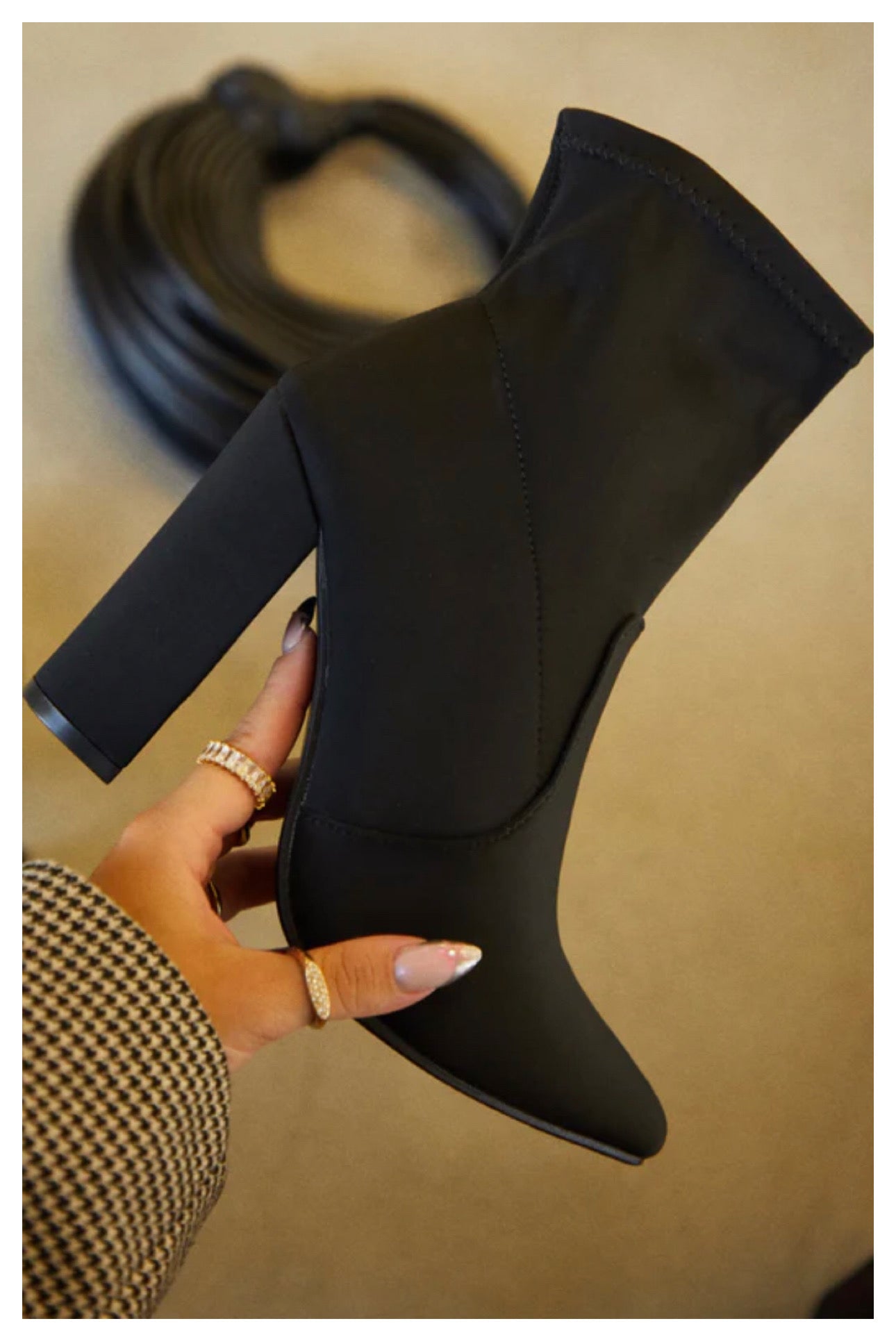 Black Block Heel Botties