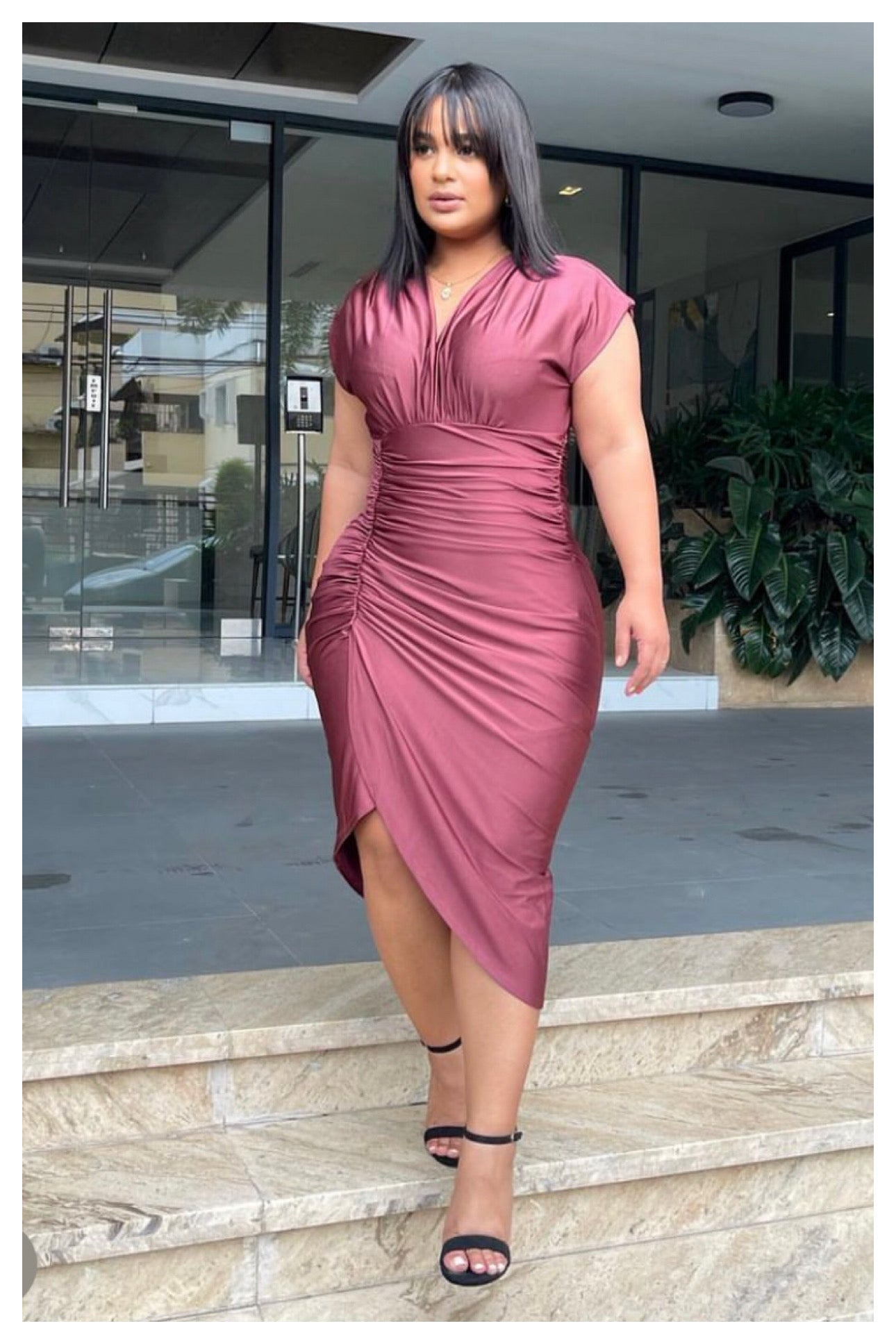 rust pink dress Azazie Faye Rust Chiffon Bridesmaid Dresses