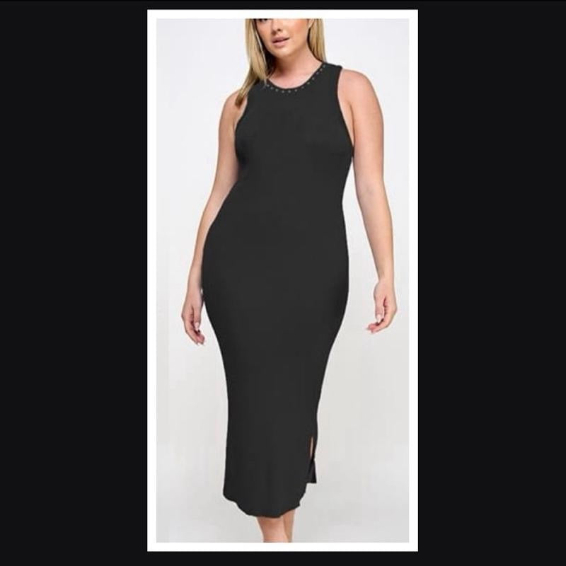 Plus Size Ribbed Raceback Dress
